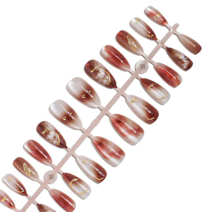 Elegantes Ornamentiertes Press-On Nagel Set Brehn