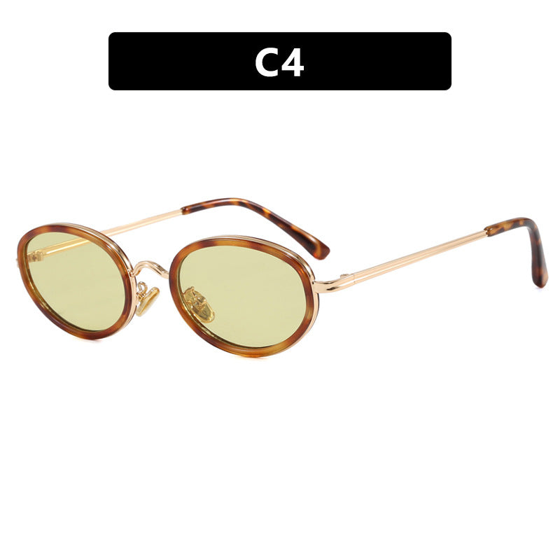 Damen elegante runde Sonnenbrille mit modischem Metallrahmen Brehn