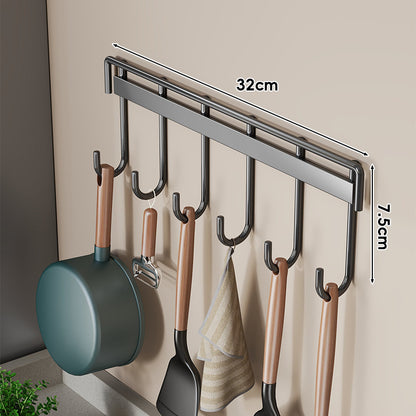 Wandmontierte Mehrfachhaken Küchenutensilien und Pfannenhalter Rack