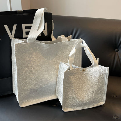 Blumenmuster-Leinen-Tote-Bag