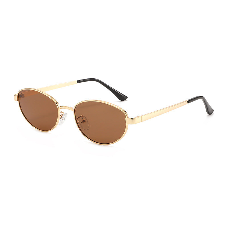 Damen modische Sonnenbrille mit schmalem Metallrahmen Brehn