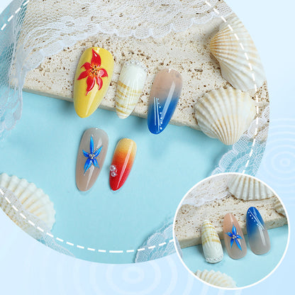 Künstlerisches Muschel-Themen Press-On Nagelkunst Set