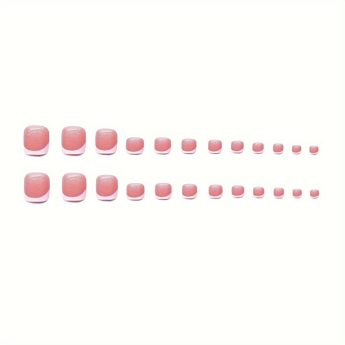Künstlerisches French Tip Press-On Nail Set mit transparentem Design Brehn