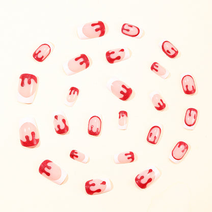 Künstlerische Blutstropfen Nagelkunst Verlängerungen Brehn