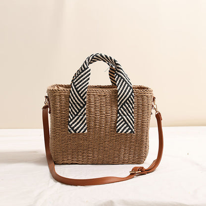 Handtasche Aus Geflochtenem Naturmaterial mit Abnehmbarem Schulterrie Brehn