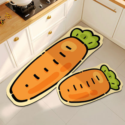 Cartoon Pepper Design Küchenteppich Set