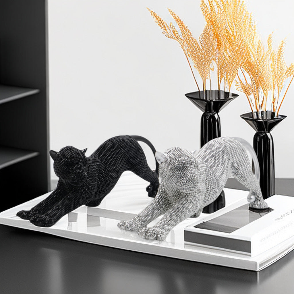 Elegante Dekofigur eines Panther Brehn