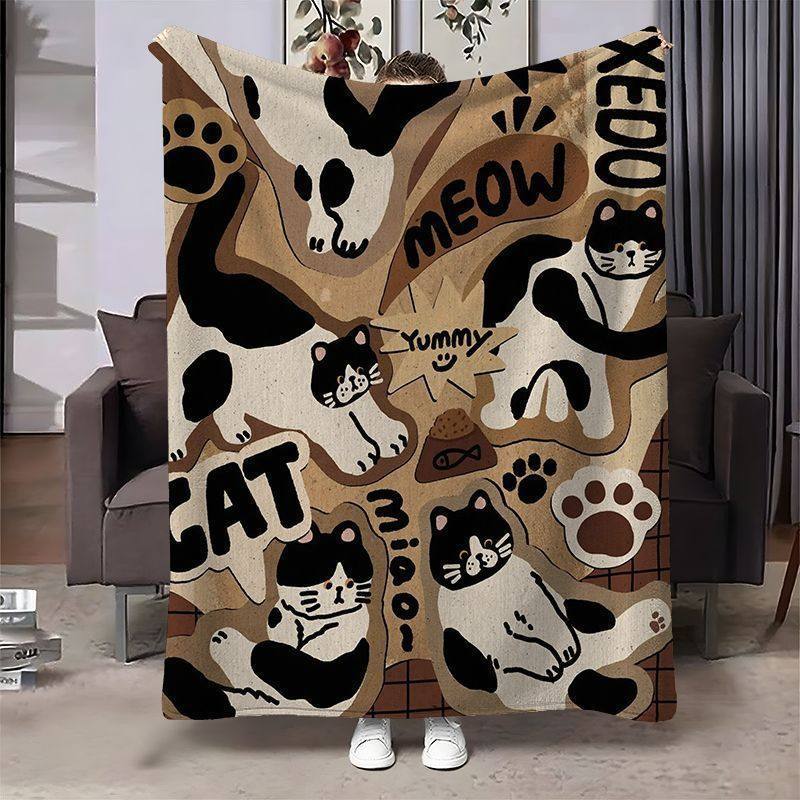 Gemütliche katzenmotivierte Wurfdecke