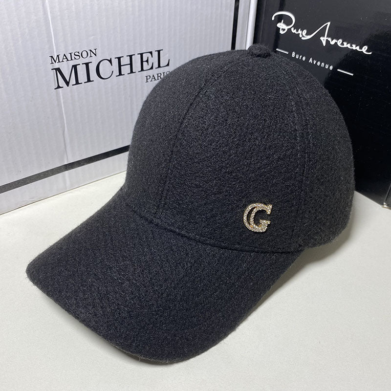 Damen Elegante Wollmischung Baseball Cap Brehn