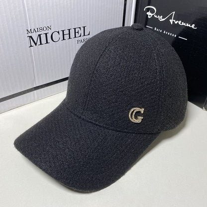 Damen Elegante Wollmischung Baseball Cap Brehn