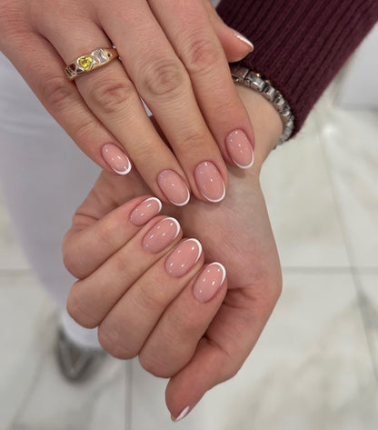 Natürliche French Tip Druck-Nägel Brehn