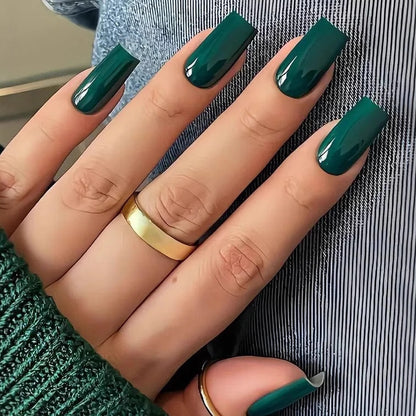 Glänzende quadratische Spitzen-Nagelkunst Brehn
