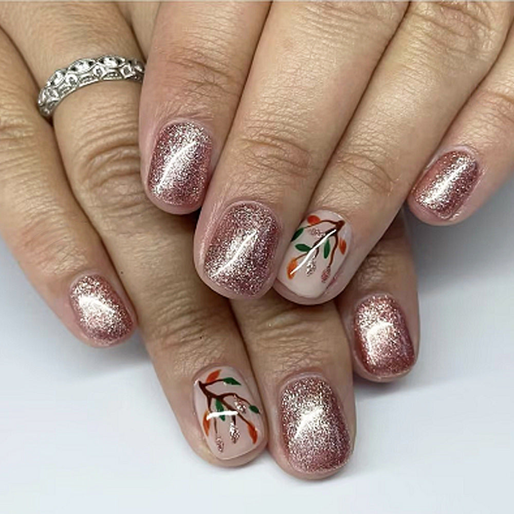 Glitzerndes Blumen-Nagelkunst-Design Brehn