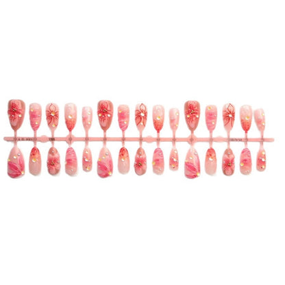 Elegantes Floral Press-On Nagelset Brehn