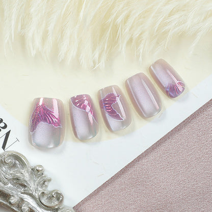 Elegantes Glitter-Akzent Press-On Nagelset