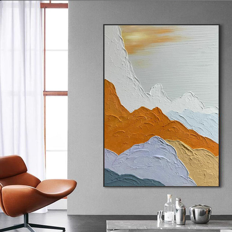 Zeitgenössische Berglandschaft Texturierte Wandkunst