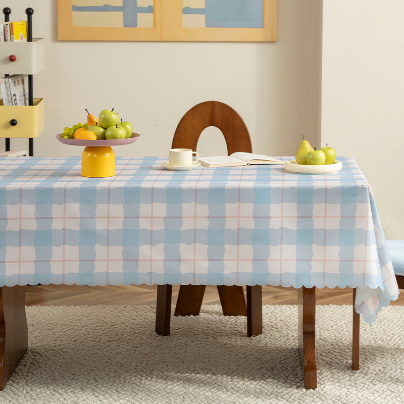 Abwischbare Tischdecke mit Sternenmotiv und gewelltem Saum Brehn