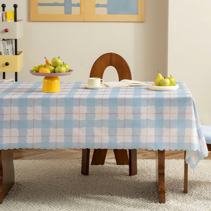 Abwischbare Tischdecke mit Sternenmotiv und gewelltem Saum Brehn