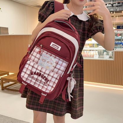 Trendiger geräumiger Rucksack mit transparenter Tasche Brehn