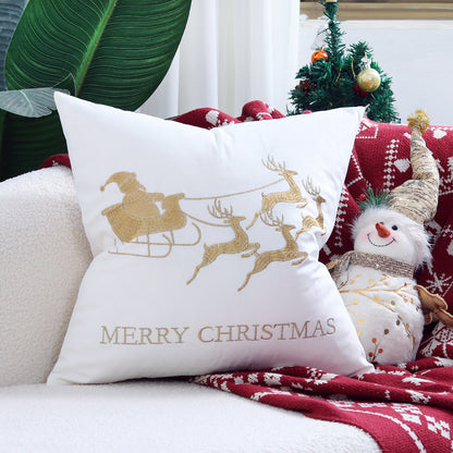 Dekoratives Weihnachts-Wurfkissen mit Hirschsilhouette