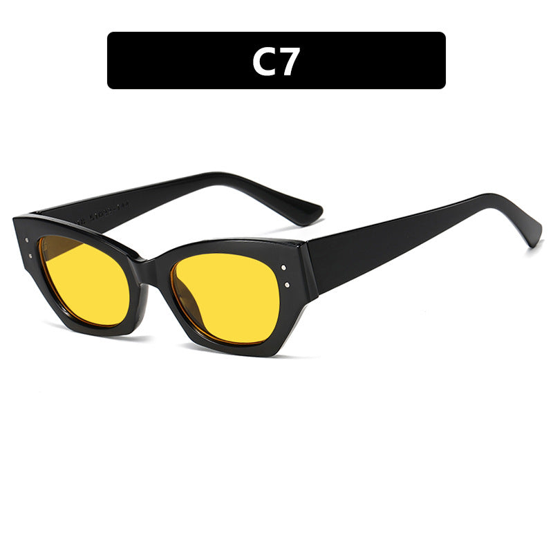 Damen trendige Cat-Eye Sonnenbrille mit elegantem Kunststoffrahmen Brehn