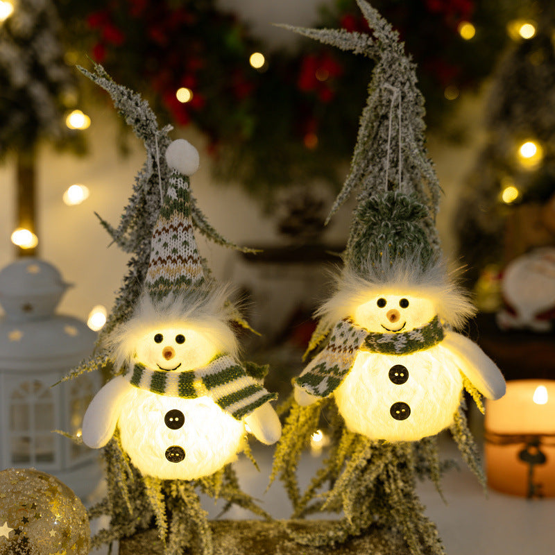 Beleuchtete Schneemannfigur Brehn