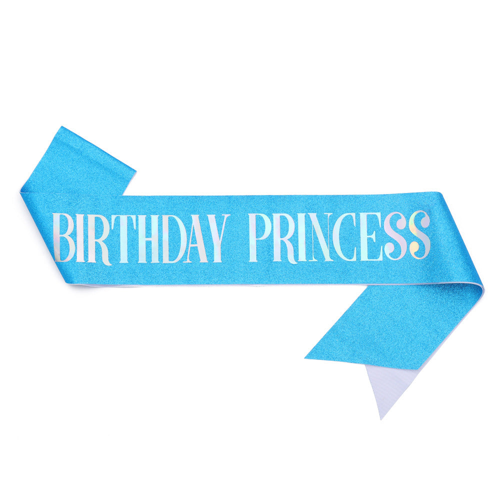 Damen Glitzernde Prinzessinnenkrone mit Birthday Princess Schärpe Brehn