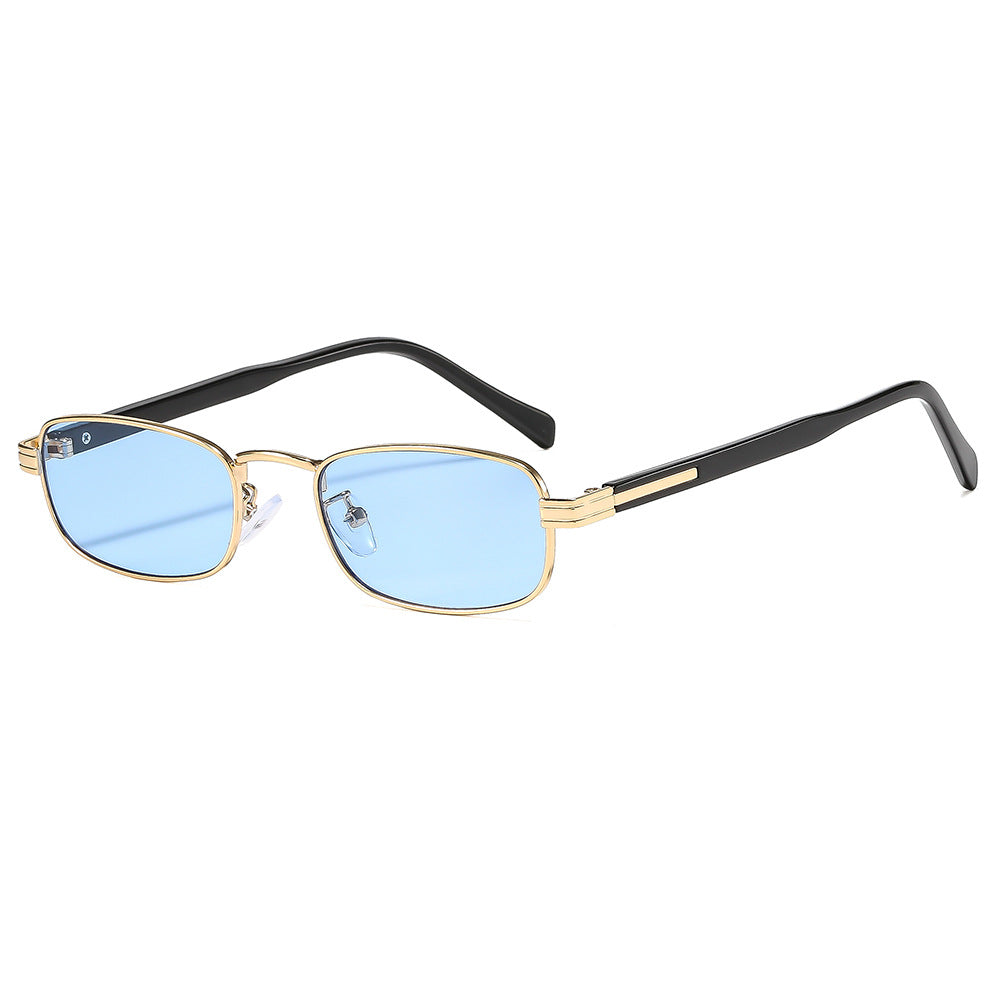 Damen modische Sonnenbrille mit stilvollem Metallrahmen und orangefarbenen Gläsern Brehn