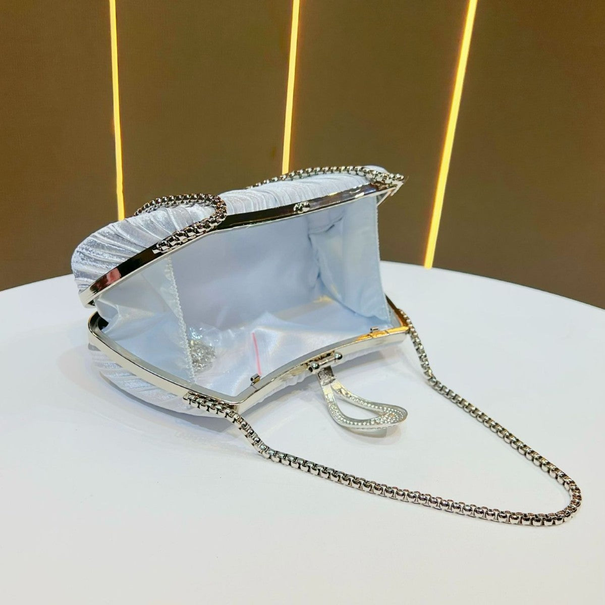 Falten Satin Abend Handtasche