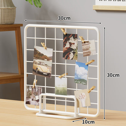 Desktop-Draht-Foto-Rasterdisplay mit Ständer und Mini-Clips