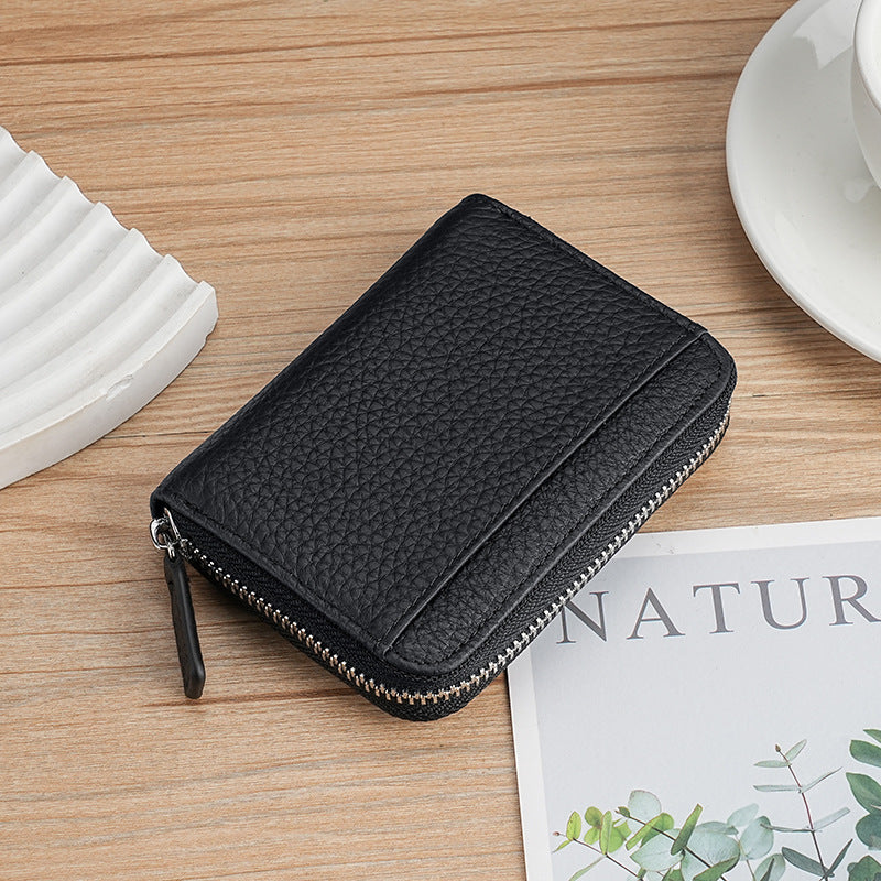 Minimalist Reißverschluss Leder Geldbörse