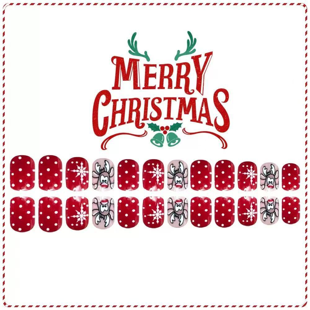 Weihnachts Kunstnagelset mit lebendigen Rentier- und Schneeflockenmotiven Brehn