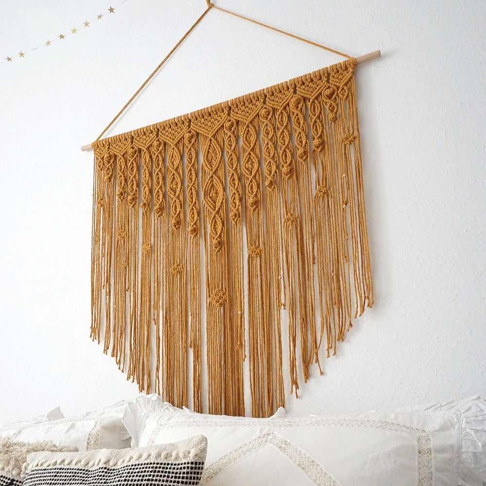 Elegante Makramee Wandbehängung mit künstlerischem Design