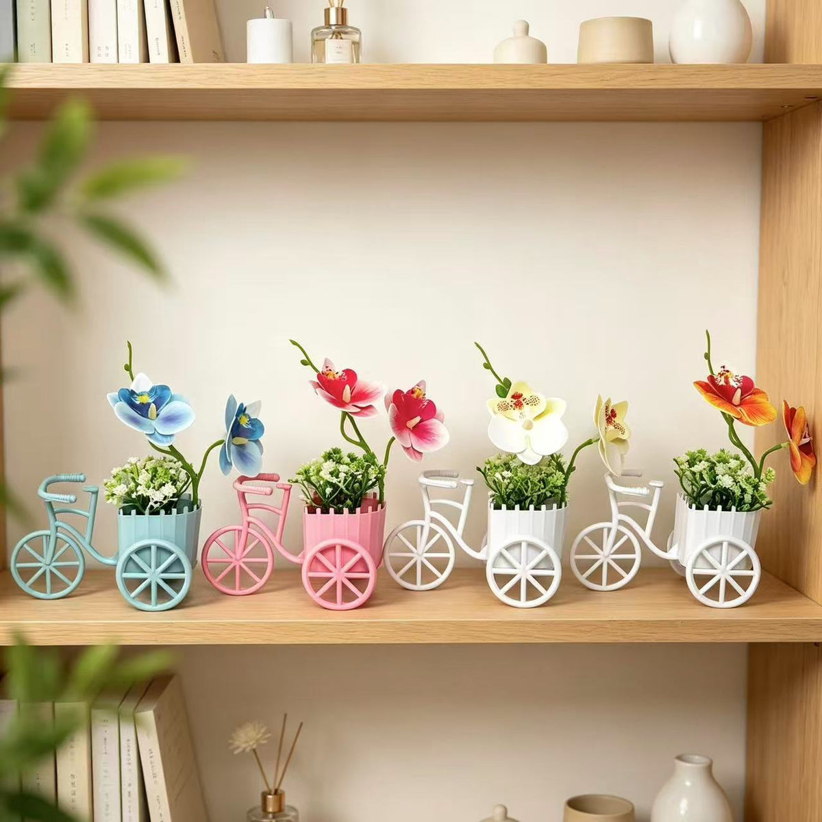Dekorativer Fahrrad-Blumentopf für Garten Heim Anzeige