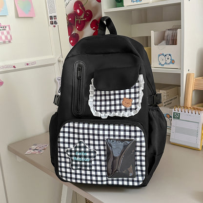Stilvolles Gingham-Druck-Rucksack Brehn