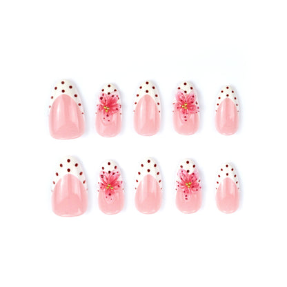 Künstlerisches Floral Press-On Nagelset Brehn