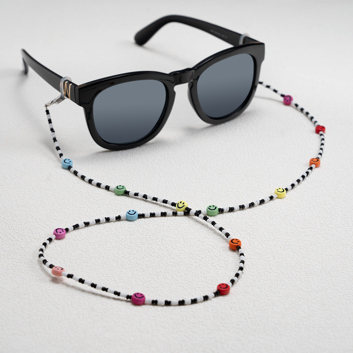 Bunte Perlen Smiley Gesicht Brillen Kette Brehn