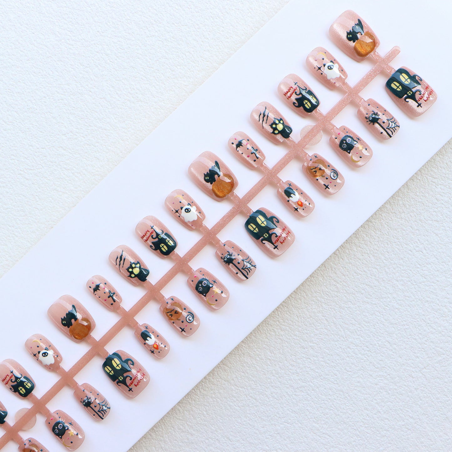 Kreatives, Halloween-Themen Press-On Nagelkunst Set Brehn