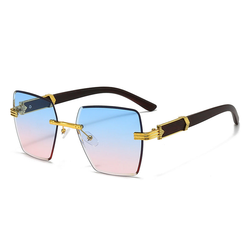 Damen extravagante quadratische Sonnenbrille mit goldenen Akzenten Brehn