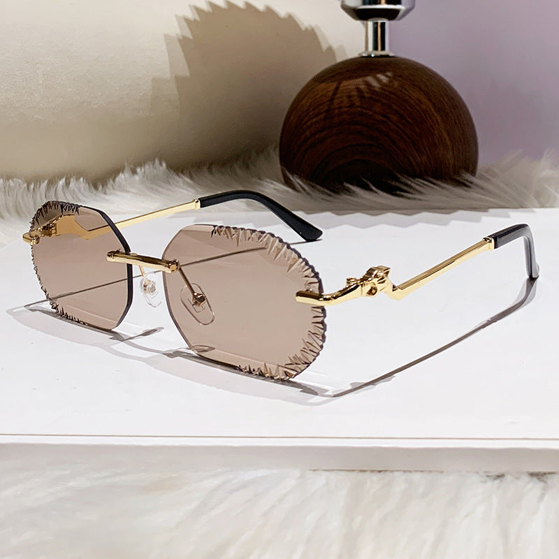 Damen extravagante Sonnenbrille mit blumenförmigem Design und hochwertigem UV-Schutz Brehn