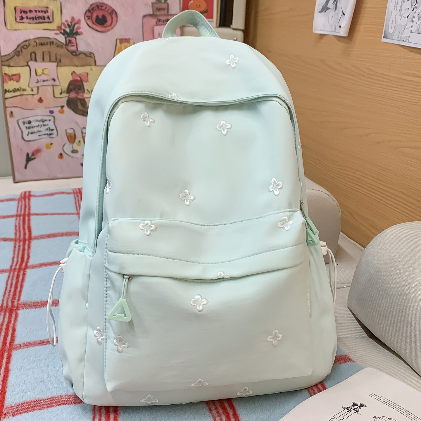 Florale bestickte lässige Schulrucksack