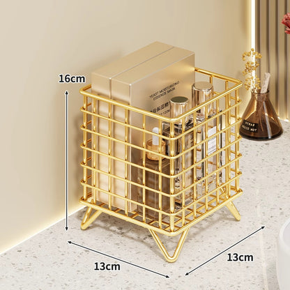 Quadratischer Metalldraht-Waschtisch-Organizer mit erhöhten Beinen