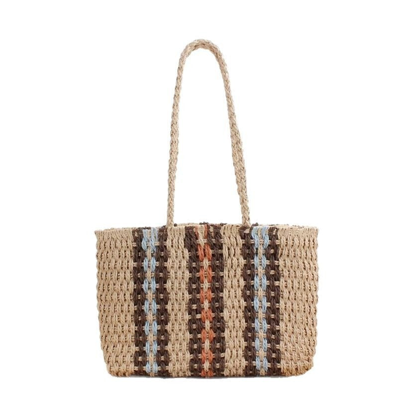 Handgefertigte Strandtasche mit Buntem Muster Brehn
