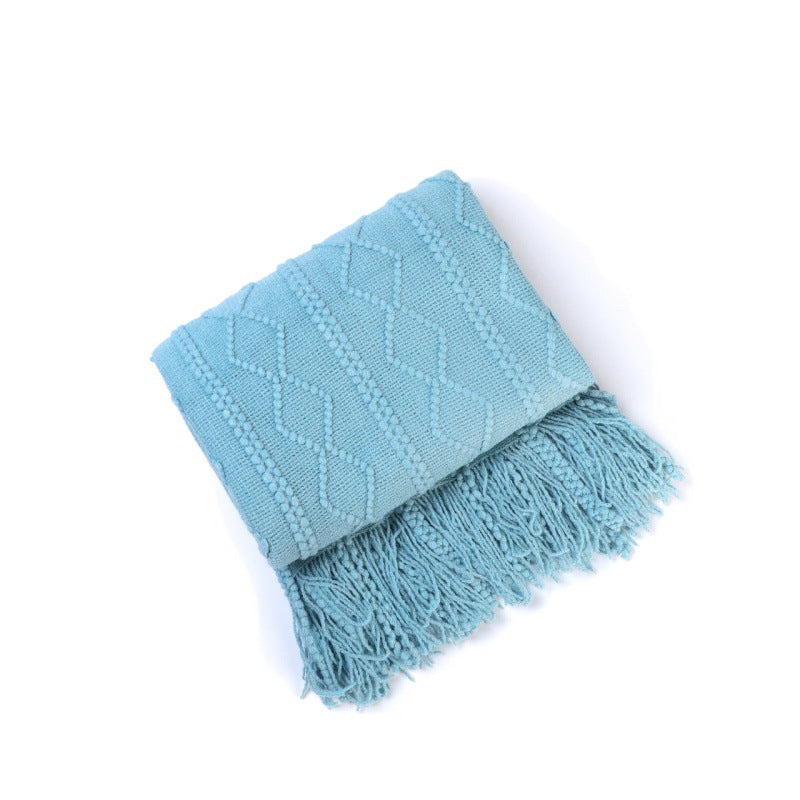 Gemütliche gestrickte Wurfdecke