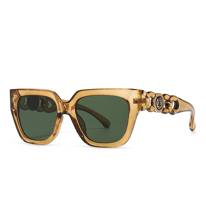 Damen oversized Sonnenbrille mit luxuriösen Kettenakzenten Brehn