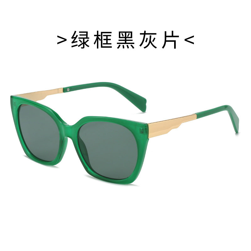 Damen Oversized-Sonnenbrille mit elegantem transparentem Rahmen und goldenen Akzenten Brehn