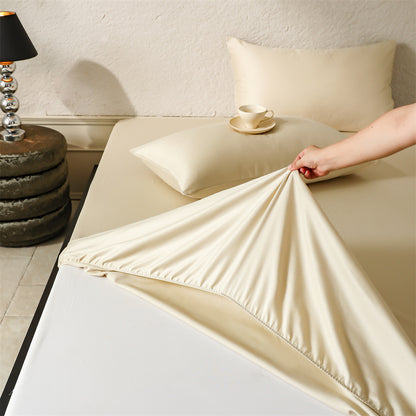 Spannbettlaken-Set aus seidig-glatter Satin-Mikrofaser mit extra tiefem Steg