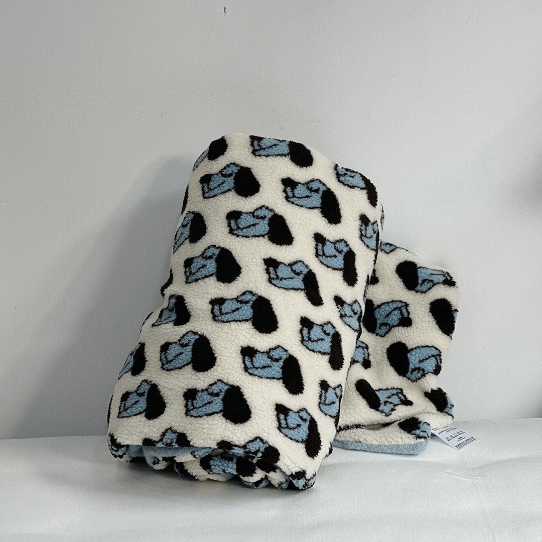 Plüsch-Sherpa-Wohndecke mit abstraktem Muster und extra-weichem Teddyfleece