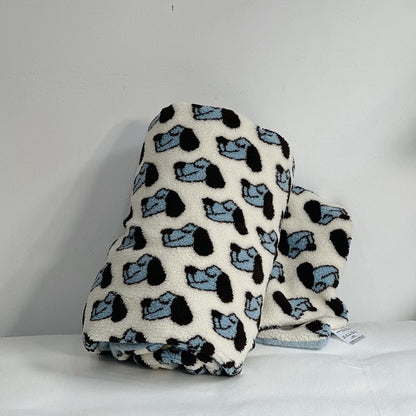 Plüsch-Sherpa-Wohndecke mit abstraktem Muster und extra-weichem Teddyfleece