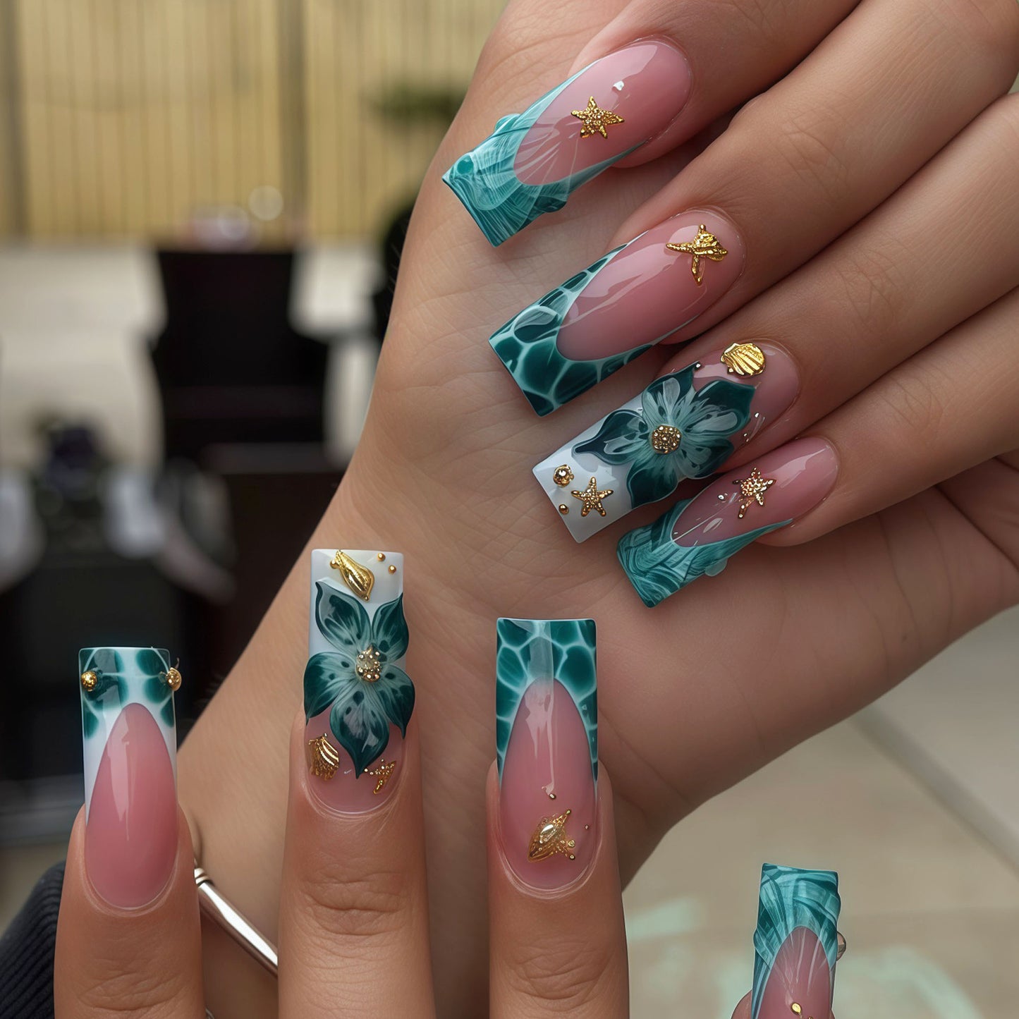 Künstlerische Lange Acrylnagelverlängerungen Brehn